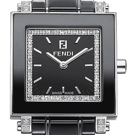 fendi women's swiss quartz square diamond accented ceramic bracelet watch|fendi dresses for women.